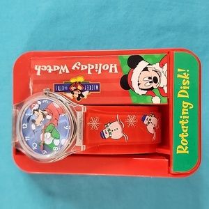BNIB Vintage Rare Mickey for Kids Goofy Christmas Watch